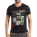 Tricou pentru bărbați negru în stil Patchwork  tsf190219-56 2