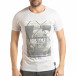 Tricou pentru bărbați alb cu imprimeu Lagos Style tsf190219-55 2