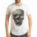 Tricou pentru bărbați alb cu craniu de cauciuc tsf190219-23 2