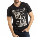 Tricou pentru bărbați negru cu imprimeu tsf190219-20 2